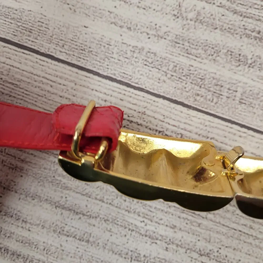Vintage 80s Red Snake Skin 1